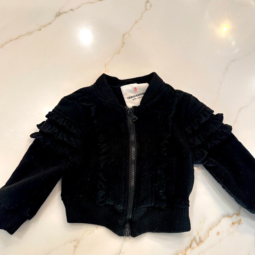 Urban Republic toddler black zip-up jacket, size 2T
